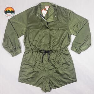 New Hunter for Target Olive Green Long Sleeve Romper Shorts Womens Sz M